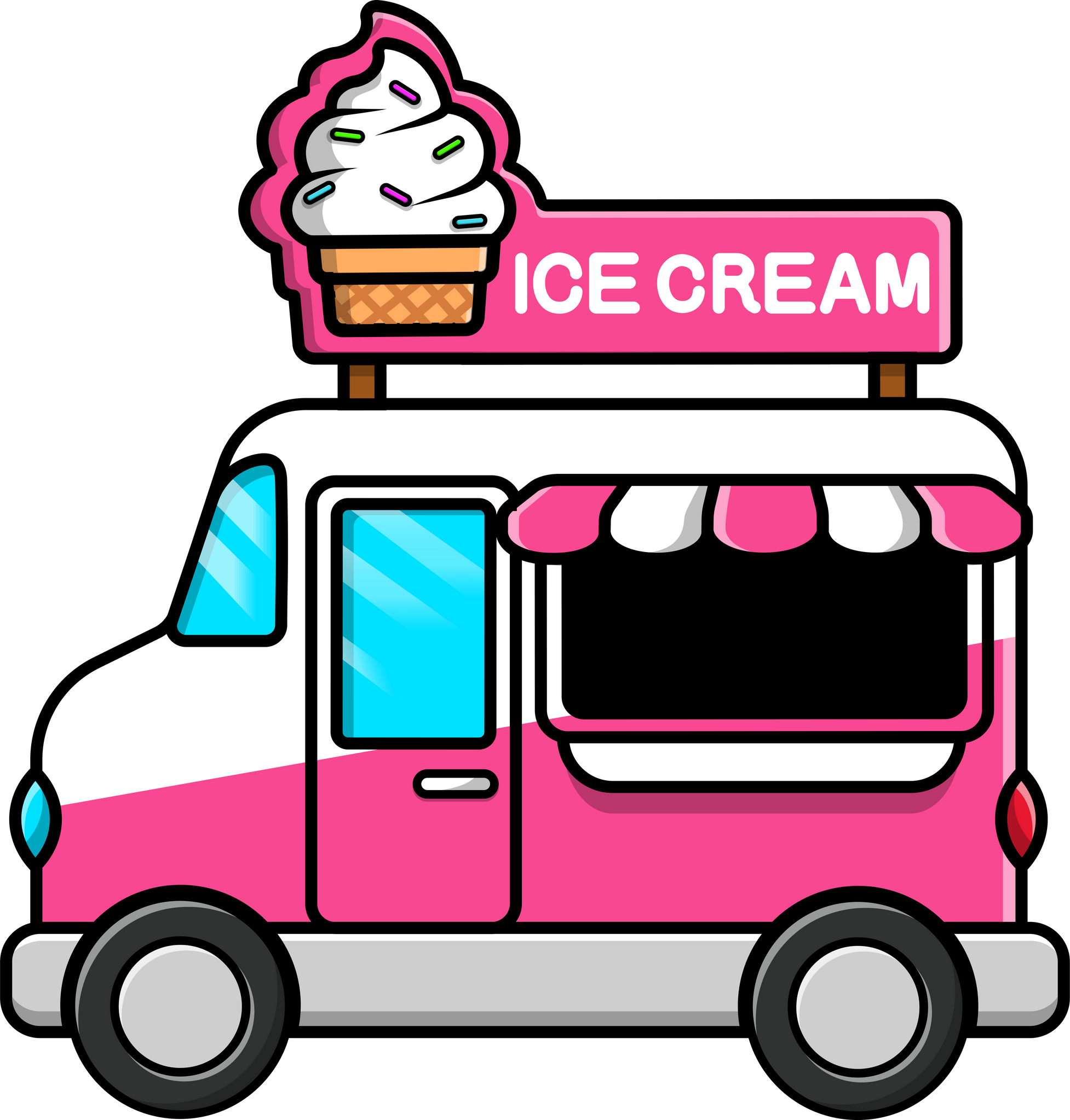 Ice Cream Food Truck Cartoon